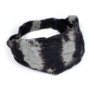 Headwear: Cotton Summer Headband - Black & Grey