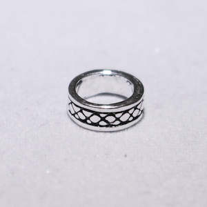 Criss Cross Silver Bead