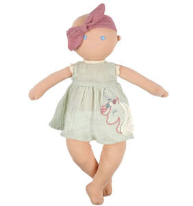 BABY KAIA - 100% ORGANIC SOFT DOLL 43CM (BROWN EYES)