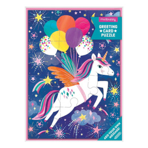 Unicorn Party Greeting Card Puzzle