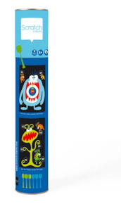 Toy: SCRATCH DARTS - MONSTERS MAGNETIC 36X55CM 2 SIDED PRINTING