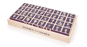 WOMEN WHO DARED BLOCKS  32PCS WITH WOODEN FRAME