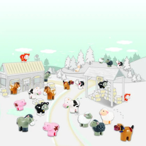 FARM YARD ANIMAL SET  POLY BAG  22PCS