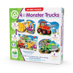 Toy: My First Puzzle Sets, 4-in-a-box Puzzles-Monster Trucks