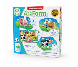 My First Puzzle Sets, 4-in-a-box Puzzles-Farm