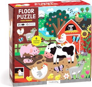 Toy: Farm Friends 25 Piece Floor Puzzle with Shaped Pieces