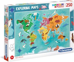 SUPER COLOUR: 250PC, ANIMALS IN THE WORLD, (MAPPE GEO MONDO)  in the World, (Map…