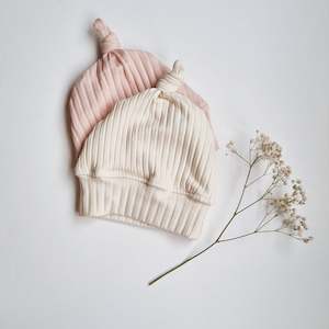 Top Knot Rib Beanie