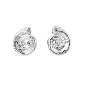 Brie Leon Spiral Earrings SILVER