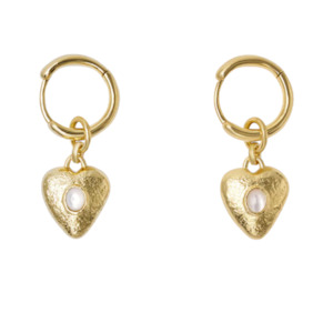 Brie Leon Pearl Locket Earrings GOLD