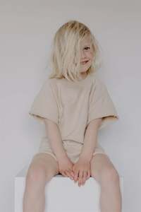 Kids: Leni The Label | Good Times Organic Tee | Sand