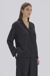 Essie Silk Long Sleeve Shirt | Black