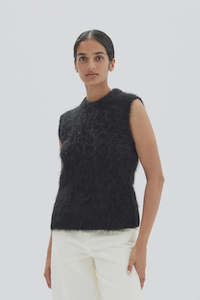 Hunter Alpaca Cropped Knit Vest | Black