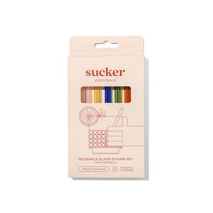 Sucker NZ | Glass Cocktail Straws | Pack of 6