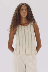 Milos Sleeveless Top | Cream/Black