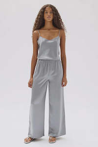 Ena Silk Pant | Silver