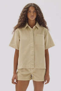 Clothing: Ashley Denim Short Sleeve Shirt | Tan