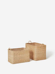 Rectangle Rattan Basket Natural