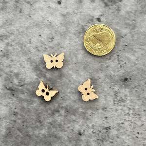 Wooden Butterfly Buttons - 15mm