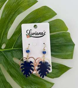 Tautaliga Earrings: ALICIA MONSTERRA EARRINGS