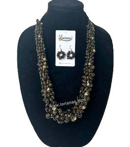 Ula Necklaces: Women's Black Shell Set