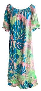 Pacific Island Art Dresses: CALLIE RAYON DRESS (MU'UMU'U)