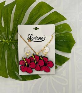 SHANAYA HIBISCUS GOLD PEARL SET