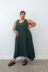 Clothing wholesaling: Last One SIze 2XL - Layering Dress - Forest Green