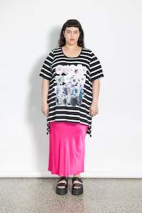 Clothing wholesaling: Moon Light Garden Print Tee - Stripe