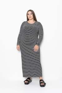 Sleeved Slip -  Maxi Length - Stripe