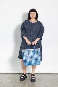 Lantern Dress - Dotti Navy and Black