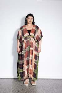 Clothing wholesaling: Holiday Dress - Rust and Green Sqaures