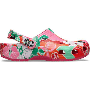 Crocs Kids Classic Woodcut Floral Clog - Dragon Fruit