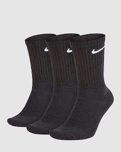 Nike Everyday Cotton Cushioned Crew Socks ( 3 Pack) - Black/white