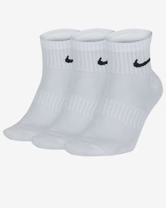 Shoe: NIKE TRAINING ANKLE SOCKS (3 PAIRS) - WHITE/BLACK