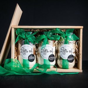 Baking Gift Set – Three Jars in Wooden Box