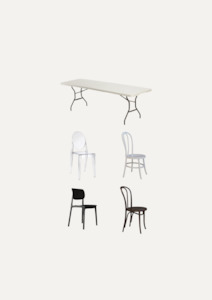 Plastic Trestle Table & Chair Combination