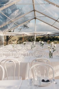 Furniture hiring: Linen Rectangle Tablecloth - Milk