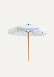 White Scalloped Umbrella