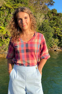 Helena Top - Pink Check