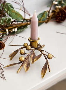 Mistletoe Iron Candleholder Small