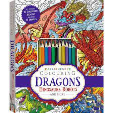 Kaleidoscope Colouring Kit: Dragons, Dinosaurs and Robots