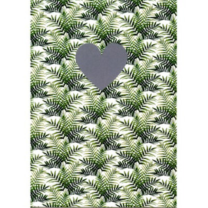 Card - Fern Silver Heart