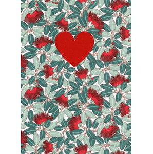 Pohutukawa Red Heart Card