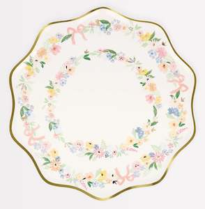 Homewares: Meri Meri - Elegant Floral Plates 8 Pack