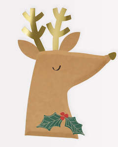 Reindeer with Holly Plates 8pc