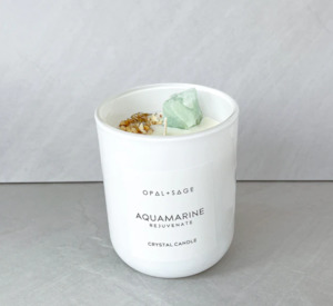 Opal + Sage - Large Aquamarine Candle