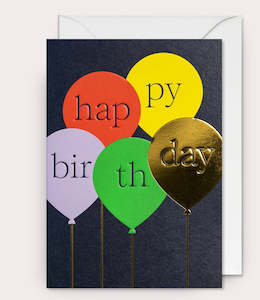 Happy Birthday  Colourful Balloons Card