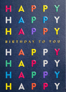 Colourful Happy Birthday to You Card