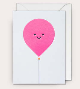 Pink Smiley Balloon Card